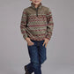 Roper Boy's Aztec Print Microfleece Pullover (Olive/Red) - Children's Jacket