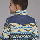 Jersey de microfelpa con estampado azteca Roper para niño (crema/azul marino) - Chaqueta para niños