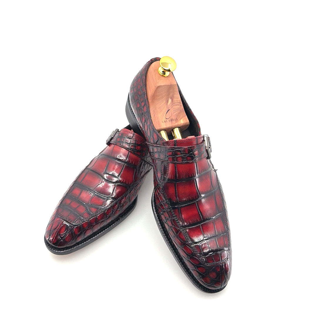 Maurice Sargeant Alligator Monkstrap - Burdeos