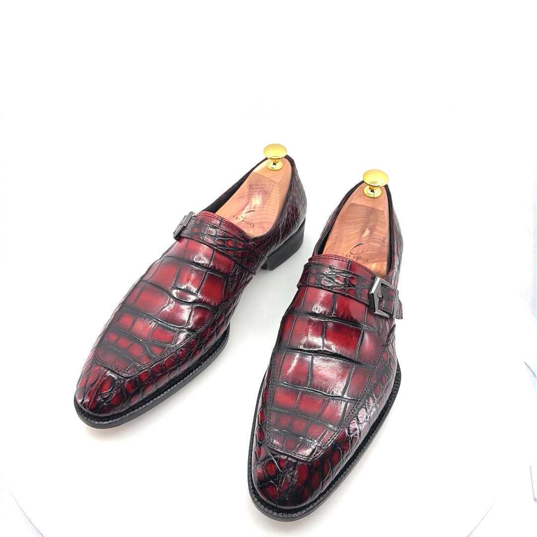 Maurice Sargeant Alligator Monkstrap - Burdeos