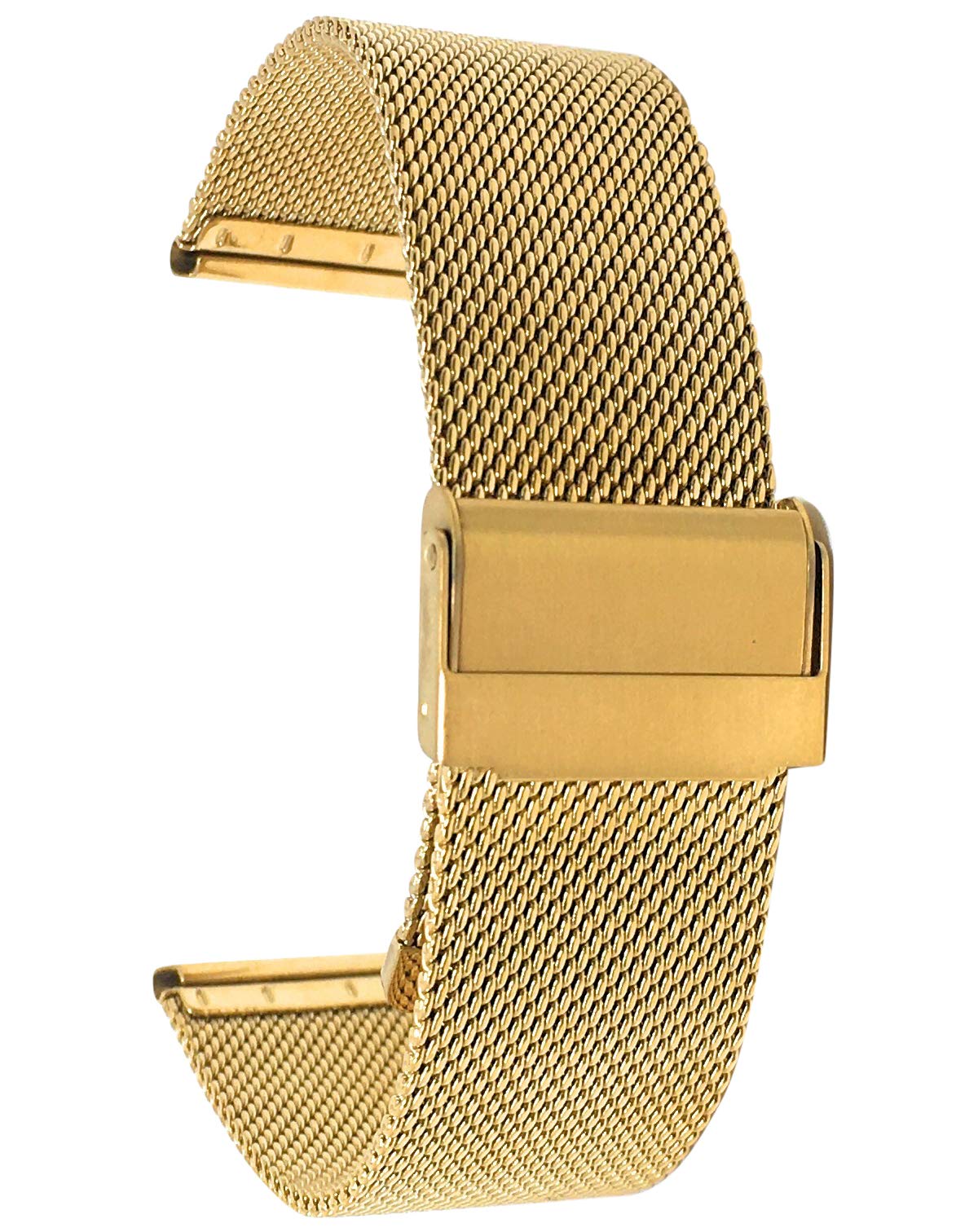 Correa de reloj de malla Bandini, correa de reloj de acero inoxidable, correas de reloj de metal para mujeres/hombres, broche de reloj plegable, correa de reloj de longitud ajustable, correa de reloj de 12 mm, correa de reloj tono dorado/malla fina