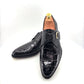 Zapato Monkstrap de Cocodrilo Maurice Jersey - Negro