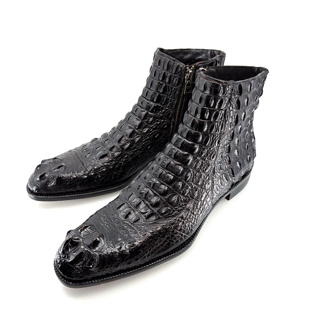 Maurice El Paso Hornback Custom Made Alligator Boot Black
