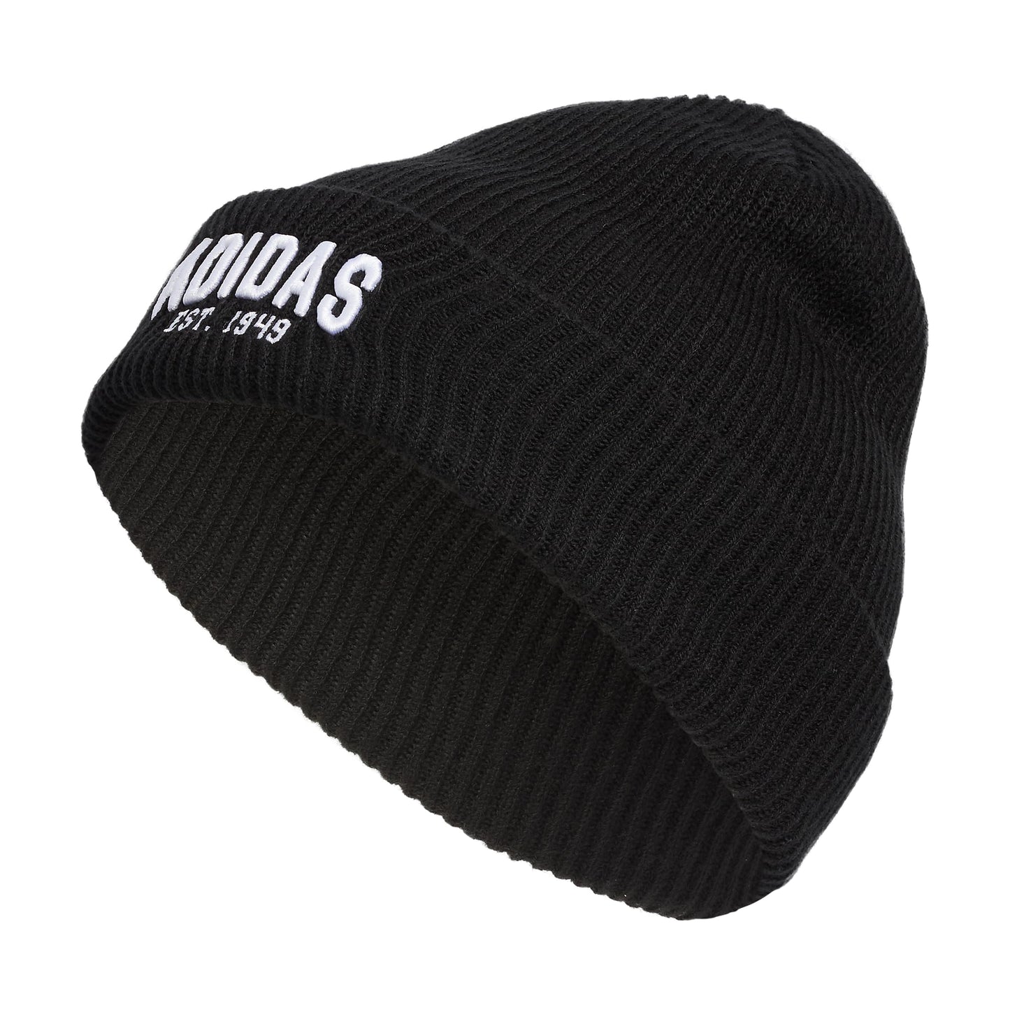Gorro de punto/gorra con puños de acrílico de talla única para hombre adidas Foundation, ajuste estándar para invierno, negro/blanco/gris carbón