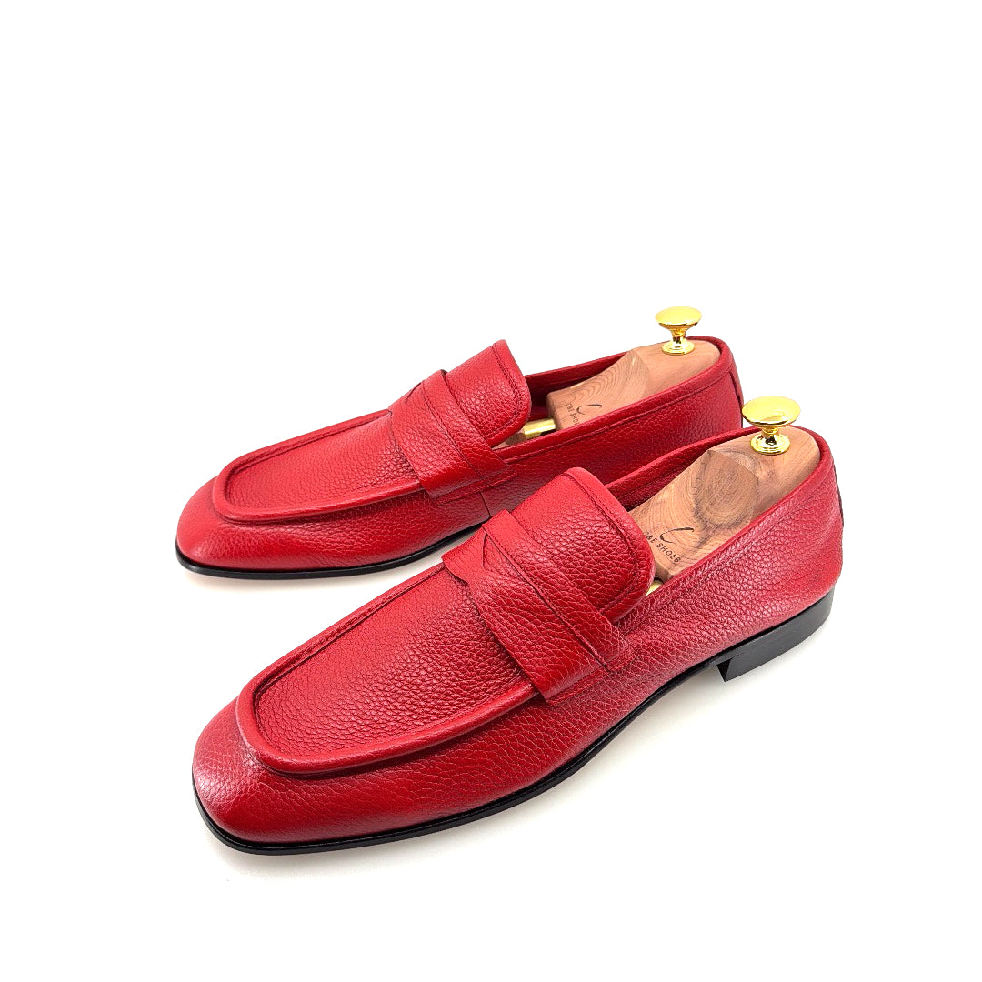Mocasín Penny de piel de ciervo C Collection - Rojo
