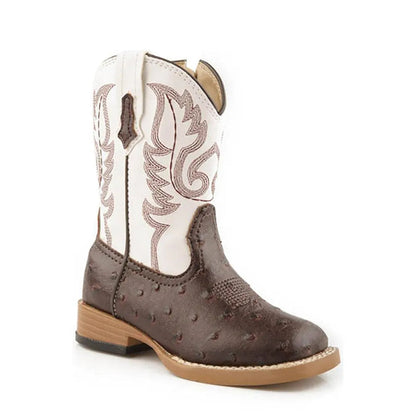 Bota vaquera Roper Bump (Blanco/Marrón) - Bebé