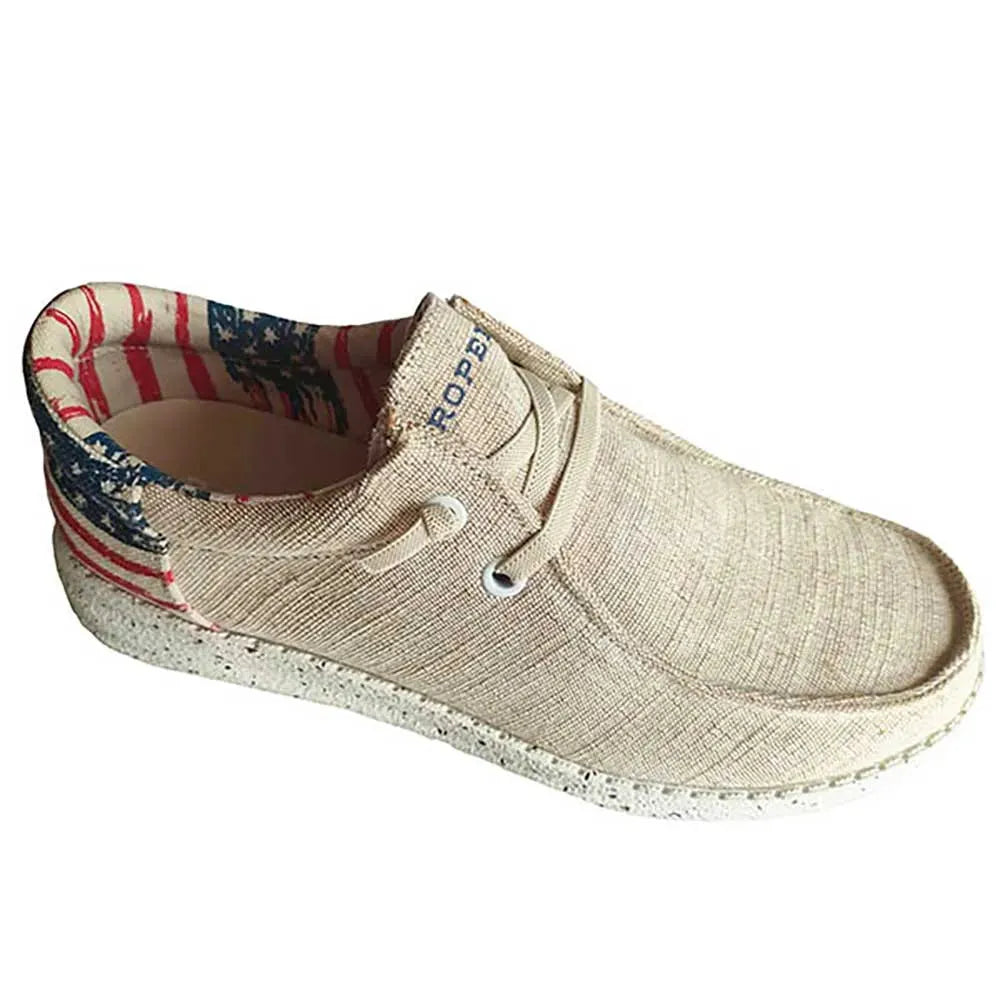 Roper Hang Loose Bandera Americana Tacón - Mocasín de Hombre