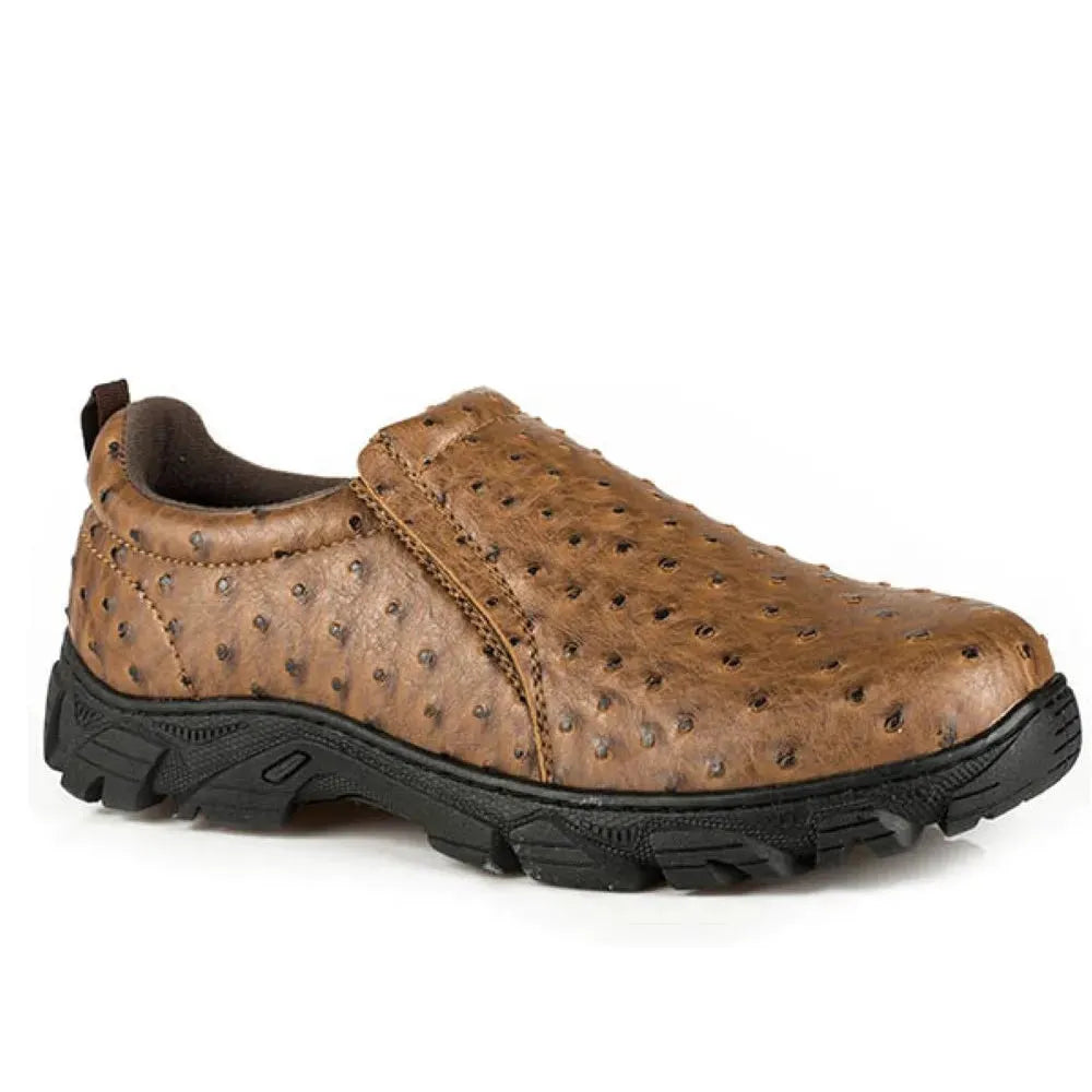Roper Cotter (Tan) - Zapatos de Hombre de Piel de Avestruz