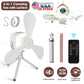 Rechargeable Tent Ceiling Fan with LED Light & Remote Control