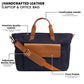 Voyager Canvas Leather Briefcase, Dark Blue