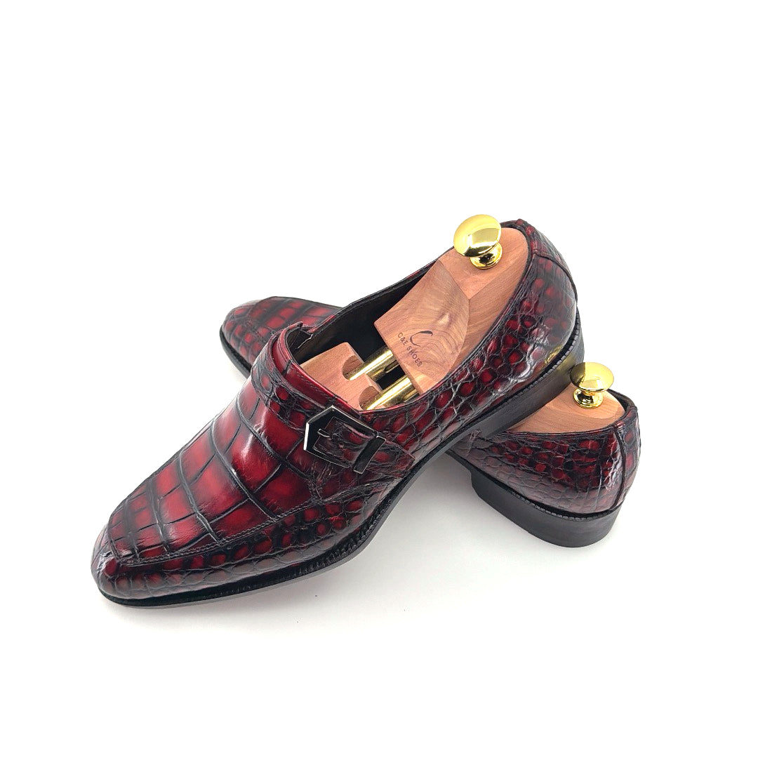 Maurice Sargeant Alligator Monkstrap - Burdeos