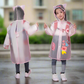 Ozznek Kids Clear Waterproof Raincoat – Transparent Backpack-Friendly Rain Jacket with Hood & Visor