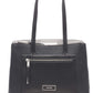 Bolso tote Calvin Klein Hadley para mujer – Piel vegana 2 en 1 con 5 bolsillos Negro/Gris paloma Talla única