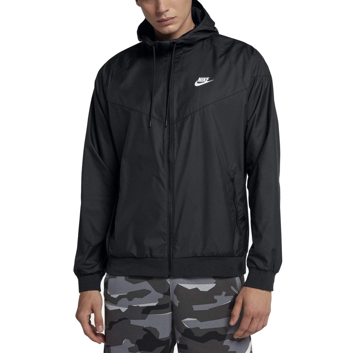 Chaqueta con Capucha Nike Sportswear Windrunner para Hombre Negro Grande