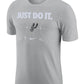 Nike Mens NBA Essential Just Do It T-Shirt (US Alpha Large Regular Regular Grey San Antonio Spurs)