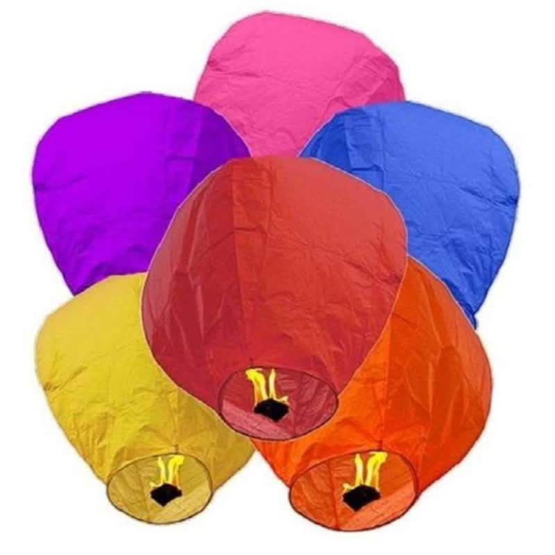 Paquete de 10: Farolillos voladores de papel biodegradables