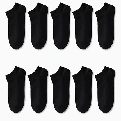 10-Pairs: Men's Solid Sport Low Cut Socks, Breathable Sweat-absorbing Comfy Soft Casual Simple Style Socks