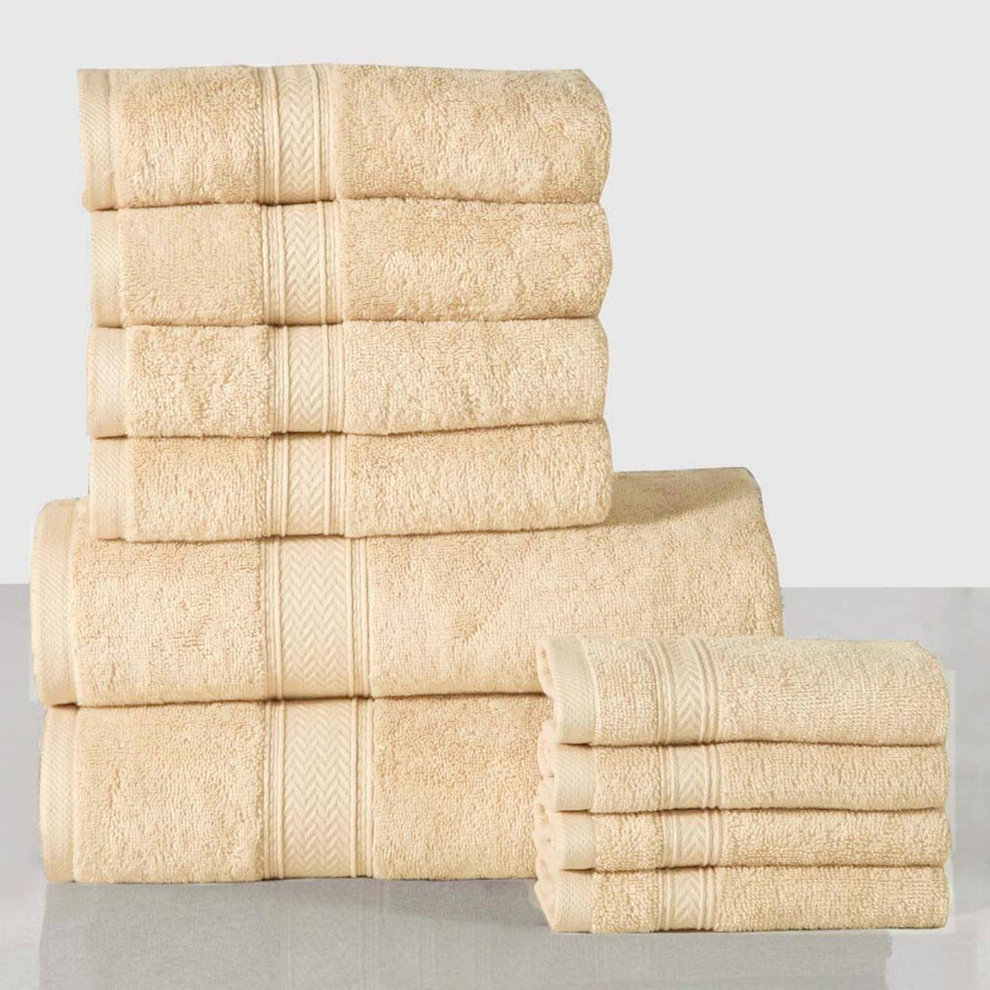 Juego de toallas de algodón extrasuave de 600 GSM - 10 piezas