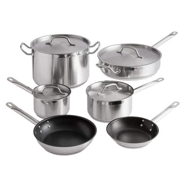 Juego de 10 piezas: Batería de cocina Vigor de acero inoxidable apta para inducción