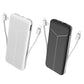 Batería externa de 10000mAh con enchufe estadounidense, 2 cables integrados