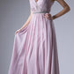 Cinderella Divine 1001 Ruched V-Neck A-line Long Chiffon Dress