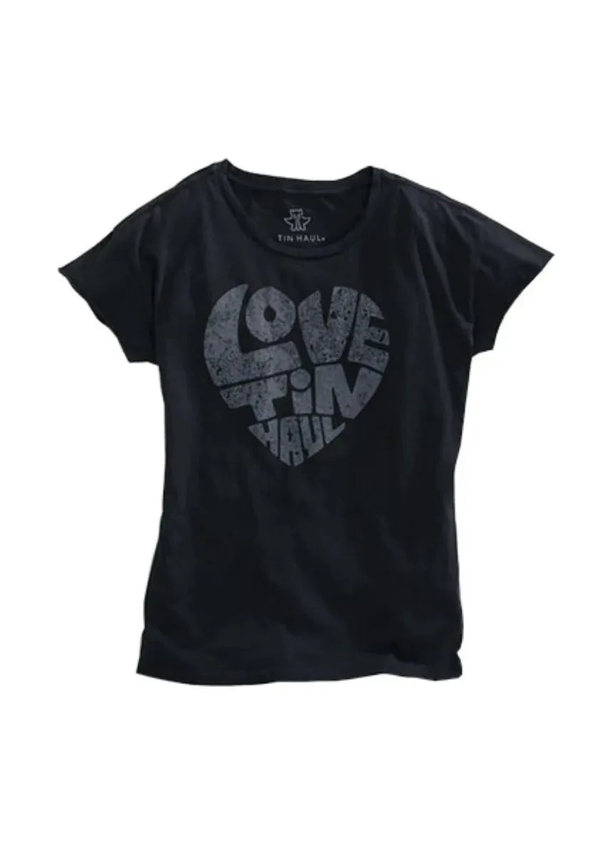 Camiseta para mujer con logo "Love Tin Haul" de Tin Haul (negro)