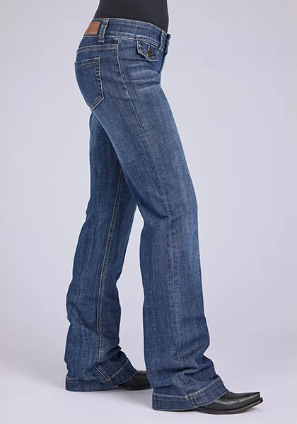 Tin Haul 280 Rosie Fit Flap Pockets (lavado medio) - Jeans acampanados de mujer