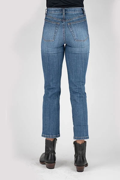 Tin Haul 525 Rachel Fit Distressed (lavado medio) - Jeans de tiro alto para mujer