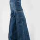 Tin Haul 870 Claire Cargo Wide Leg ( Denim Medium Wash )- Women's Jeans