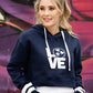 Tin Haul Love Print (Navy) - Women's Hoodie Sweatshirt