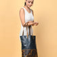 Blue Women's Leather Tote
