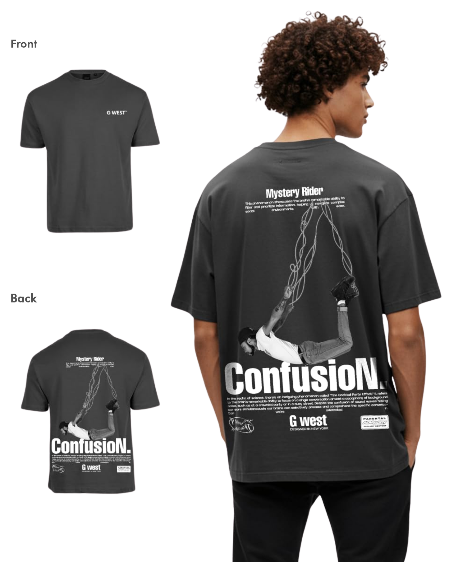 G West Mens Oversized Confusion Tee