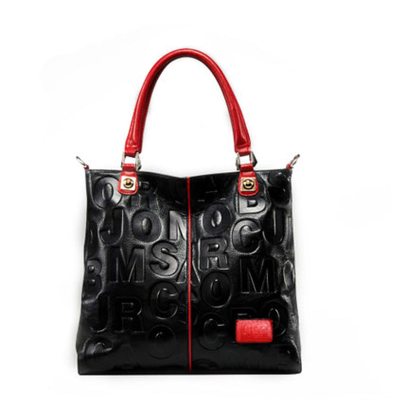 Women's Fan Genuine Leather Big Cattlehide Fashion Shoulder Bags