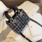 Women's Korean Fashion Portable Diana Woolen Crossbody Bags