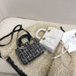 Women's Korean Fashion Portable Diana Woolen Crossbody Bags