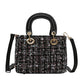 Women's Korean Fashion Portable Diana Woolen Crossbody Bags
