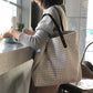 Cloth Handmade Brown Navy Blue Plaid Shoulder Bags