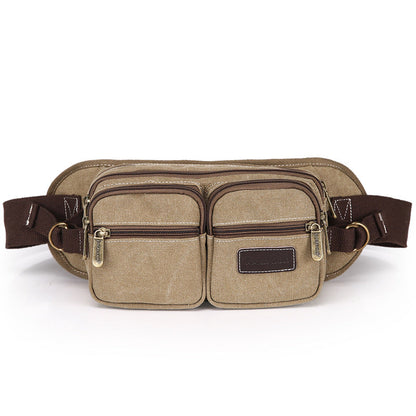 Men's Canvas Korean Trendy Large Capacity Men's Waist Packs