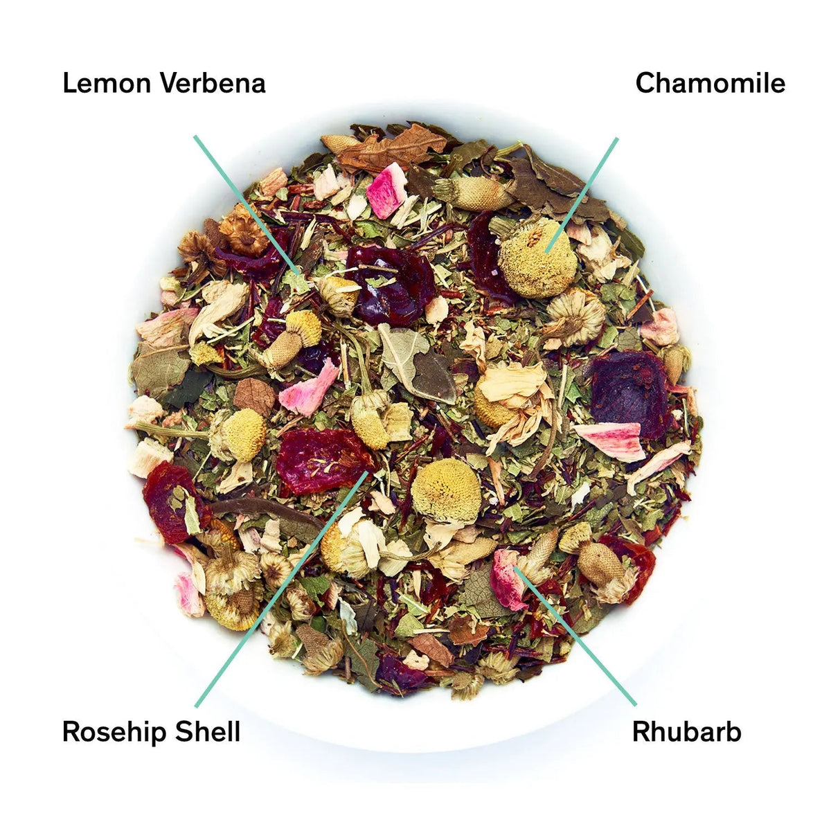 Días del Cielo - Té de ruibarbo, verbena y manzanilla (sin cafeína)
