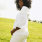 Top Jackie O de felpa francesa - Blanco