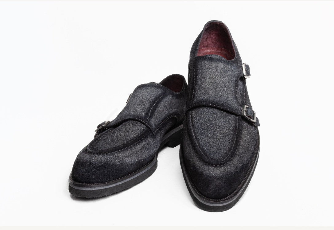 Zapato C Collection monkstrap de ante - Gris