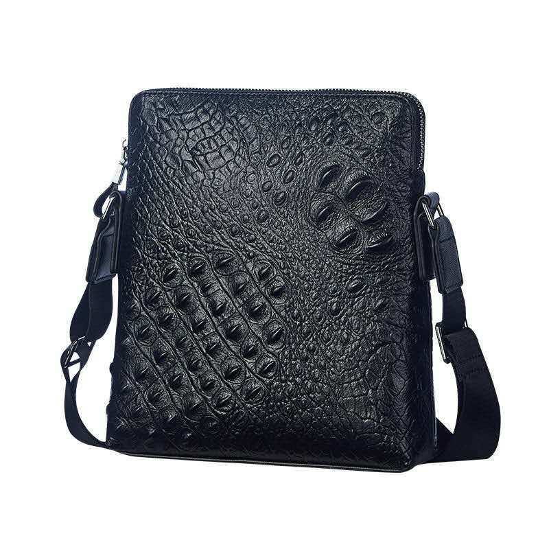 Men's First Layer Cowhide Leather Business Embossed Men's Shoulder Bags