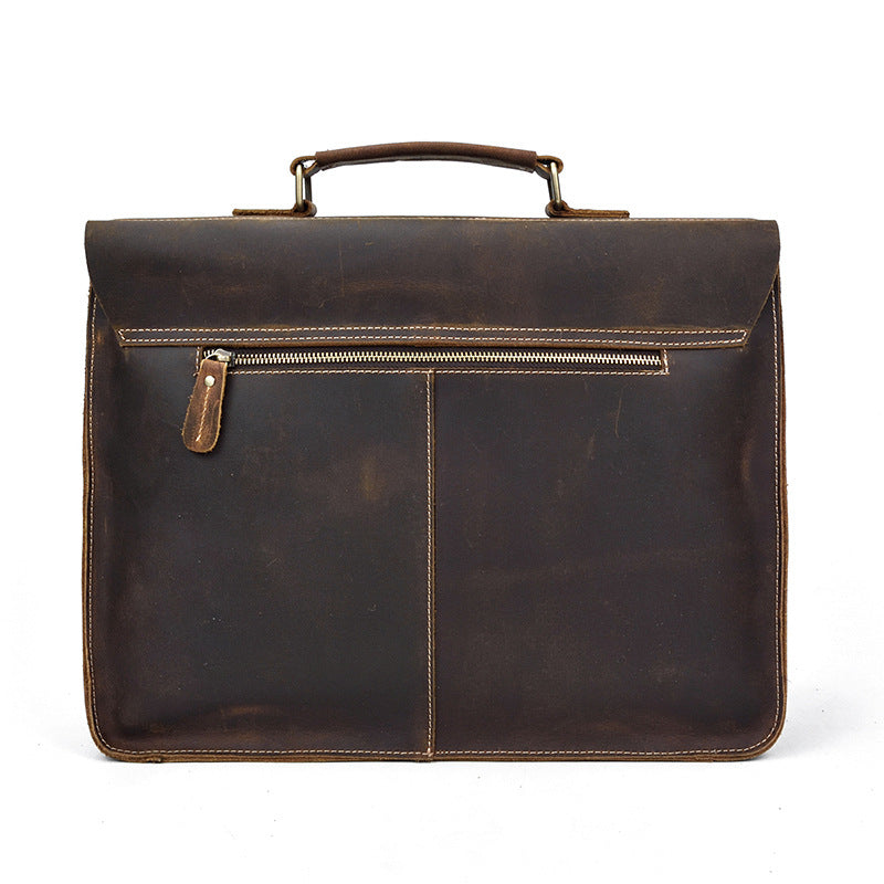 Men's Leather Vintage Crazy Horse Commuter Computer Men's Briefcases