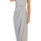 CLEARANCE - Spaghetti Strap Belted Faux-Wrap Style Long Formal Dress (Size XL)