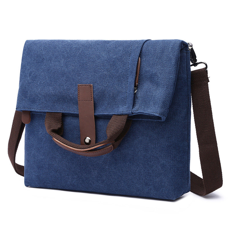 Men's Fashion Canvas Diagonal Solid Color Men's Messenger Bags