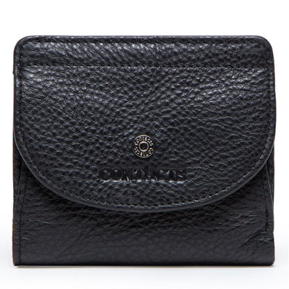 Women's Black Angel Fashion Top Layer Cowhide Ladies Wallets