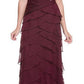 CLEARANCE - Juliet 1044 Spaghetti Strap Chiffon Formal Dress Multi Ruffle Hem (Size 4XL)