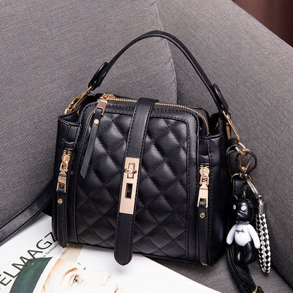 Women's Pattern Texture Fashionable Korean Style Portable Crossbody Bags