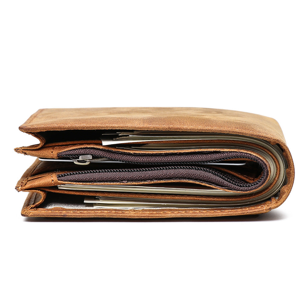 Men's Cowhide Short Can Be Made Crazy Men's Wallets