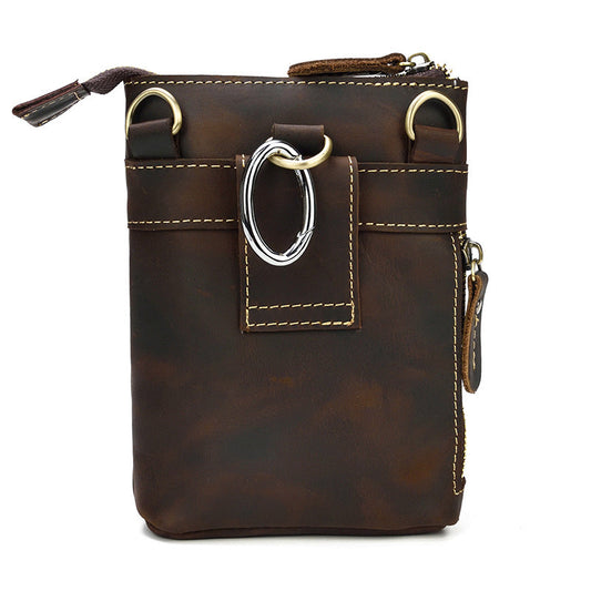 Men's Horse Leather First Layer Cowhide Hanging Men's Waist Packs